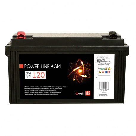 Batterie Cellule Stationnaire Power Line Agm 120 Ah Decharge 100